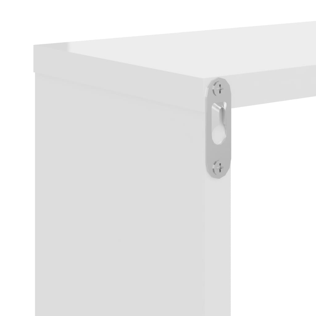 vidaXL Prateleiras parede forma de cubo 2pcs 26x15x26 cm branco brilh.