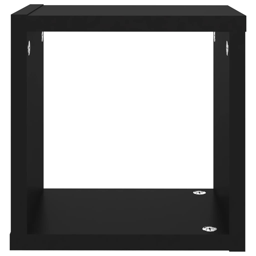 vidaXL Prateleiras de parede em forma de cubo 6 pcs 22x15x22 cm preto