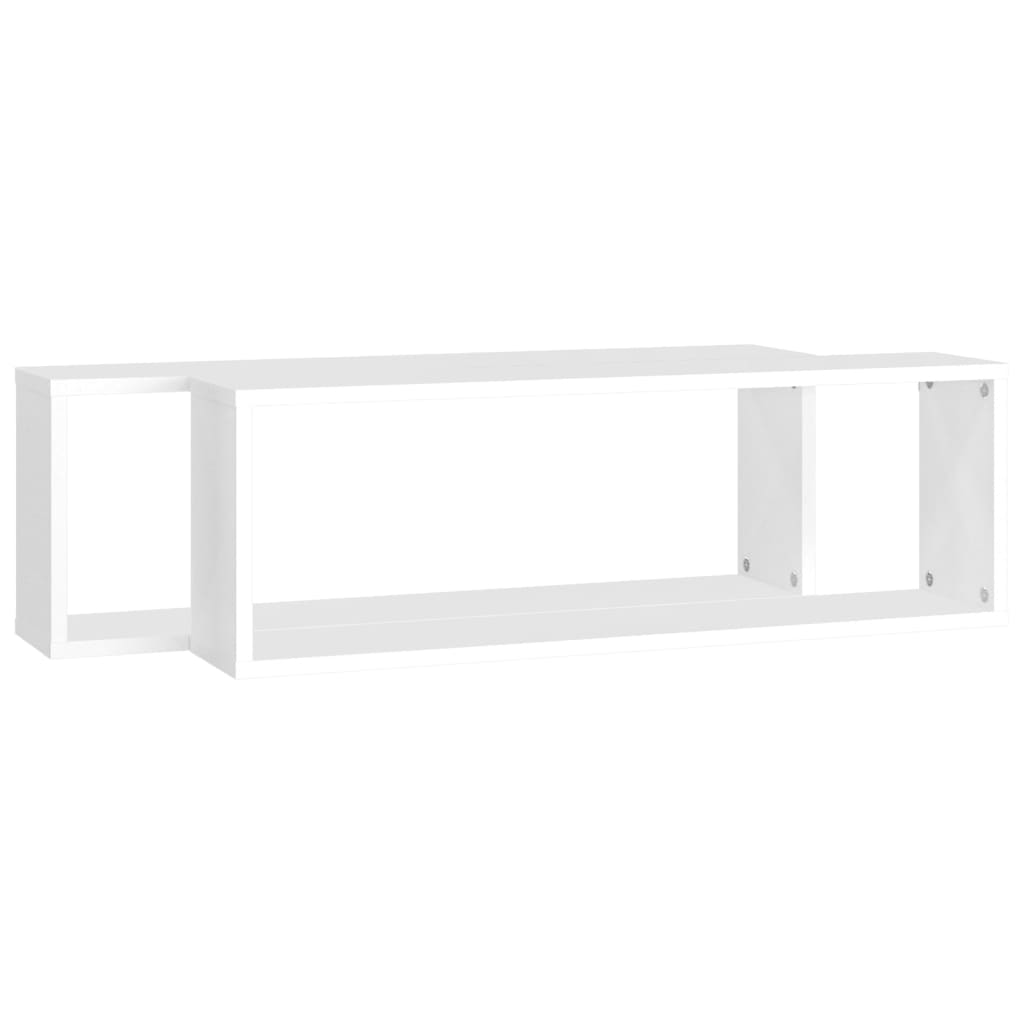 vidaXL Estantes de parede cúbicas 2 pcs contrapl. 80x15x26,5 cm branco