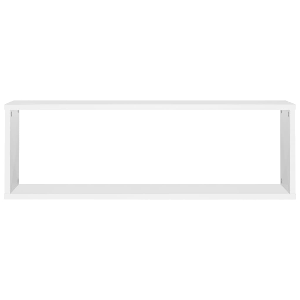 vidaXL Estantes de parede cúbicas 2 pcs contrapl. 80x15x26,5 cm branco