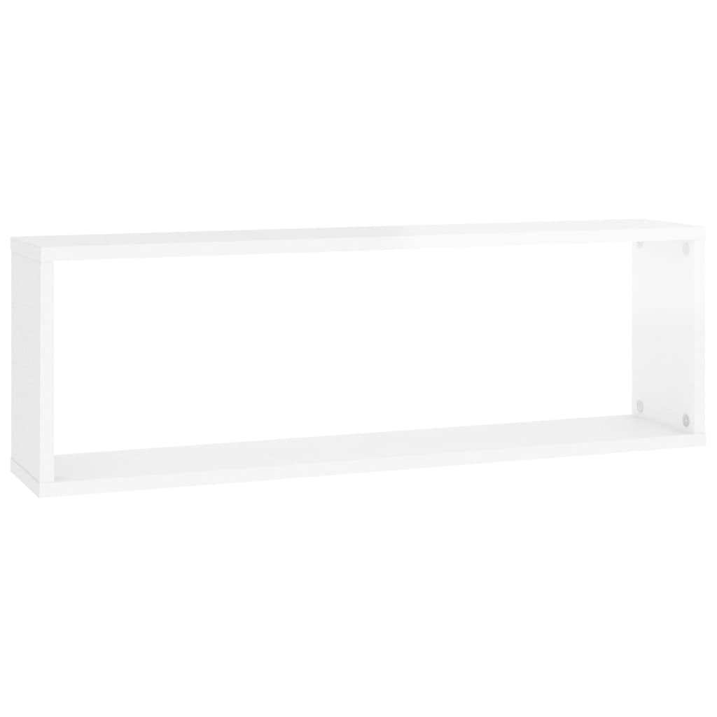 vidaXL Estantes parede cúbicas 4 pcs contr. 80x15x26,5cm branco brilh.