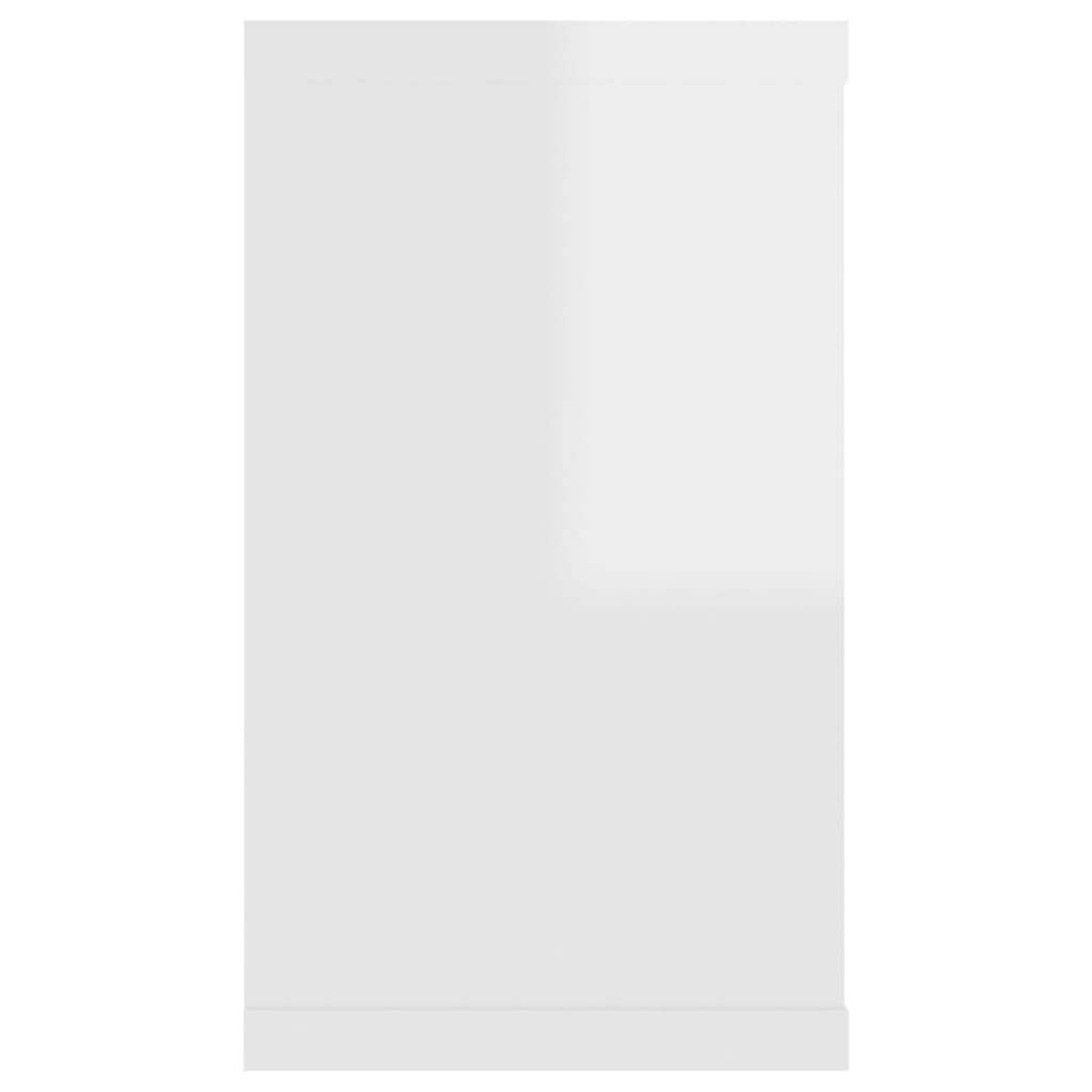 vidaXL Estantes parede cúbicas 4 pcs contr. 80x15x26,5cm branco brilh.