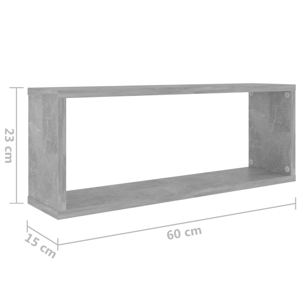 vidaXL Prateleiras parede forma de cubo 4 pcs 60x15x23cm cinza cimento