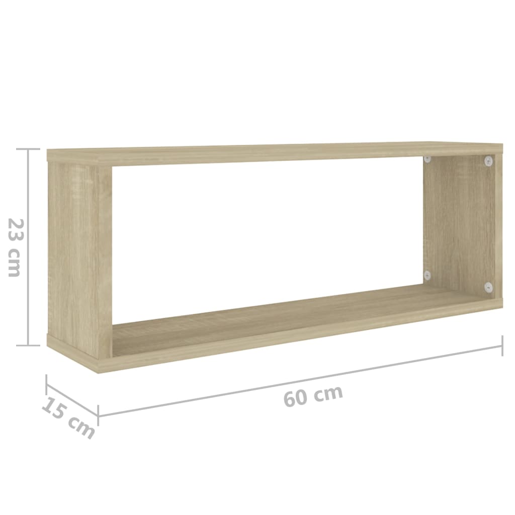 vidaXL Prateleiras parede forma de cubo 6 pcs carvalho sonoma