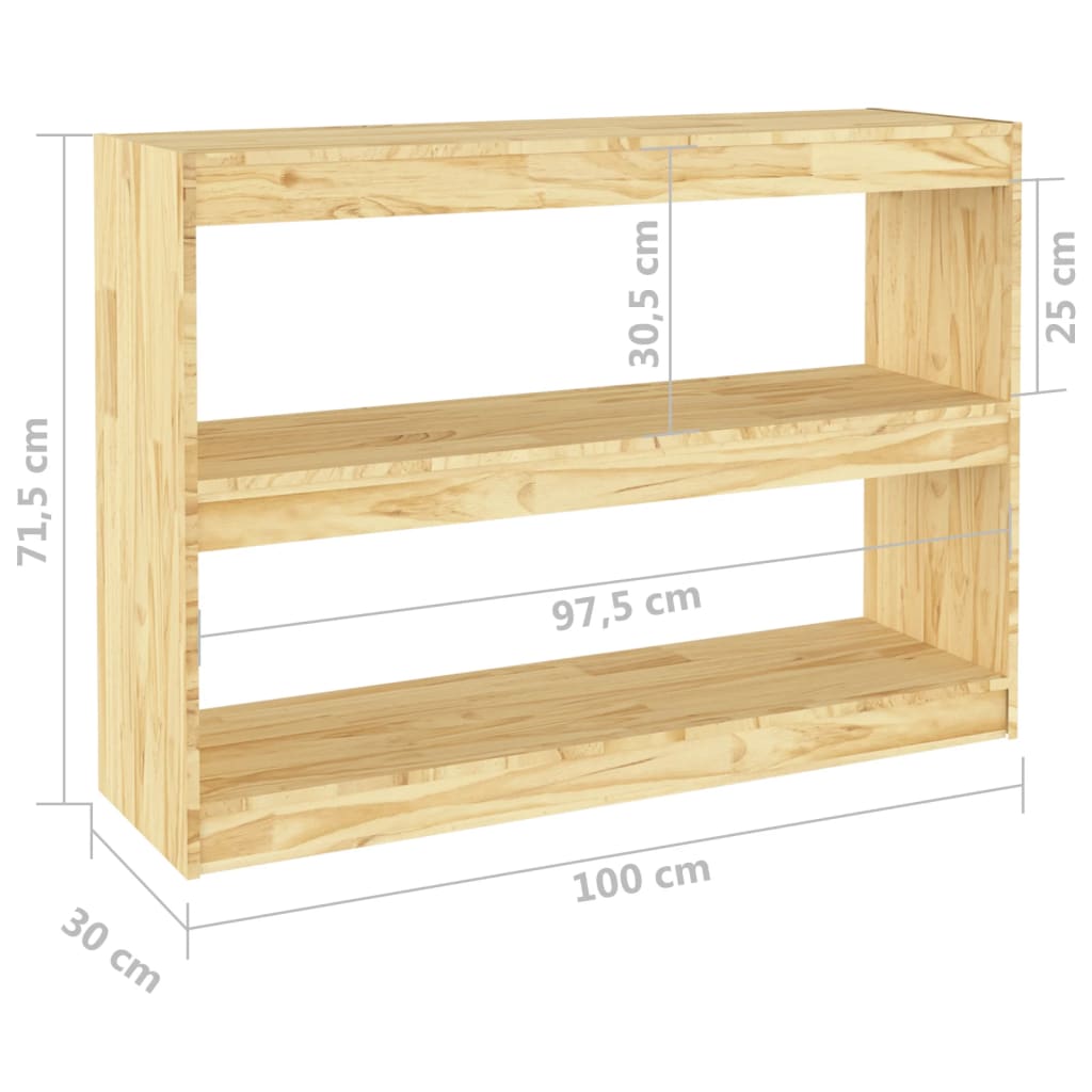 vidaXL Estante/divisória 100x30x71,5 cm madeira de pinho maciça