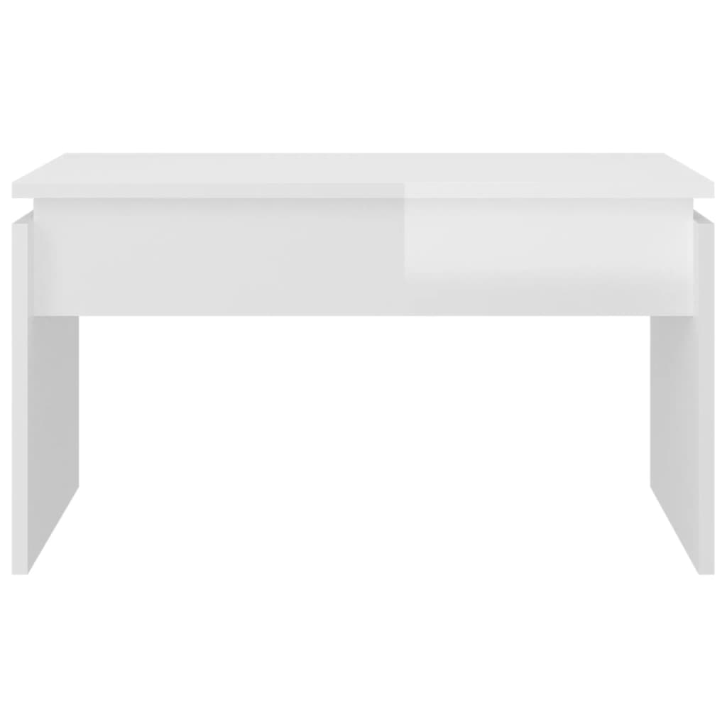 vidaXL Mesa de centro 68x50x38 cm contraplacado branco brilhante