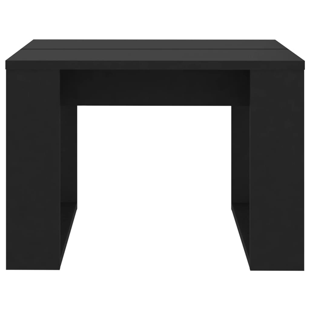 vidaXL Mesa de apoio 50x50x35 cm contraplacado preto