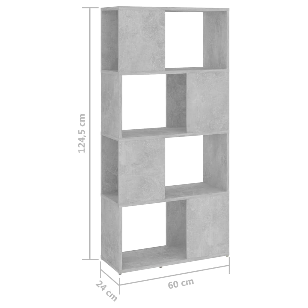 vidaXL Estante/divisória 60x24x124,5 cm cinzento cimento