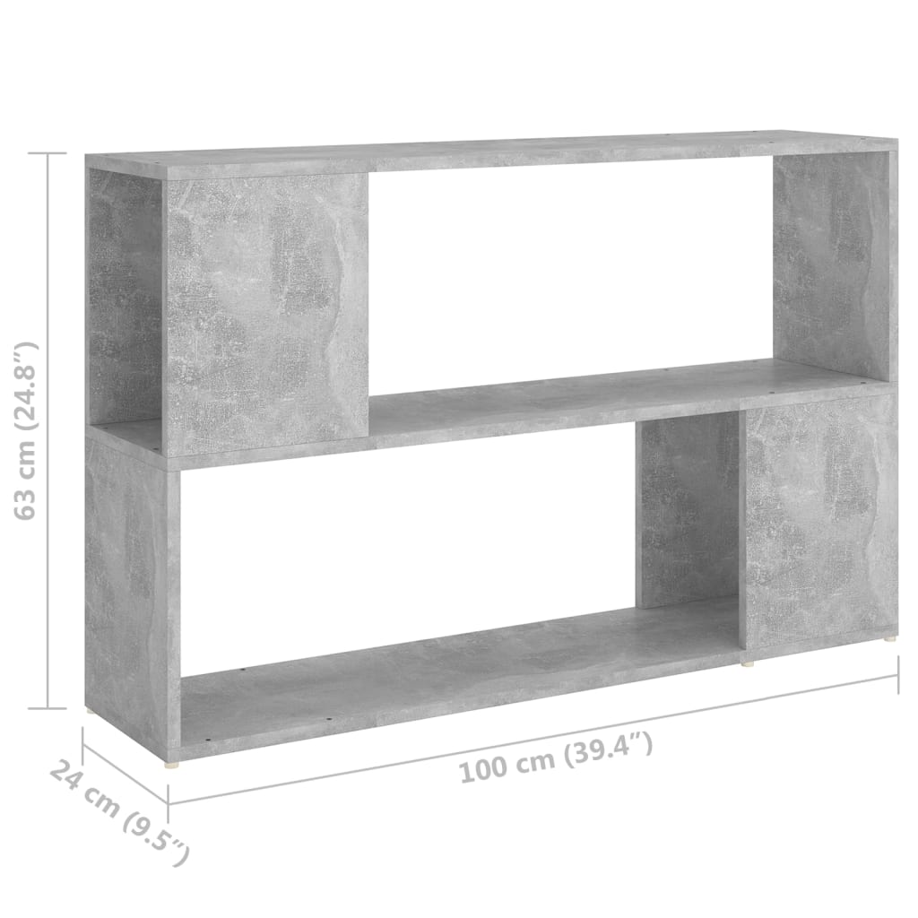 vidaXL Estante 100x24x63 cm derivados de madeira cinzento cimento