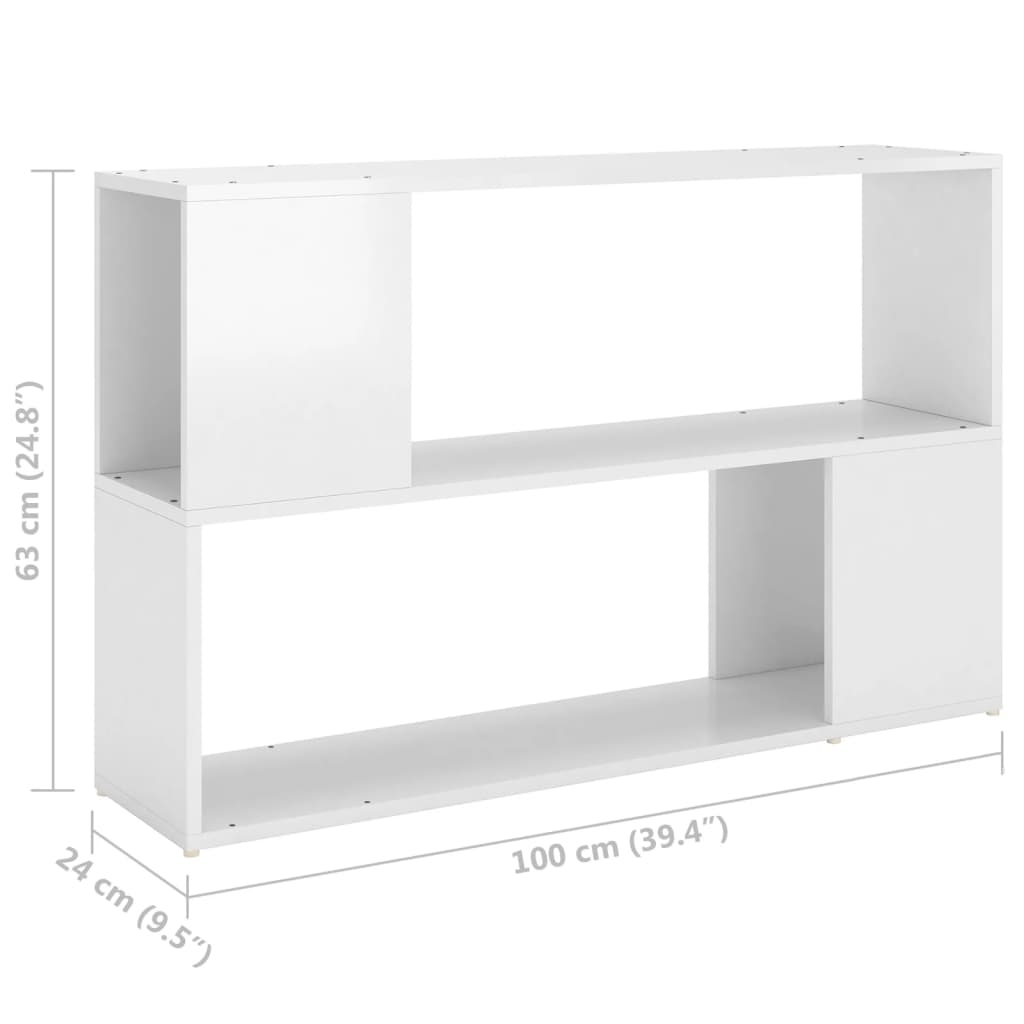 vidaXL Estante 100x24x63 cm derivados de madeira branco brilhante