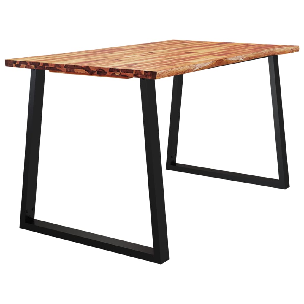 vidaXL Mesa de jantar c/ bordas vivas 140x80x75 cm acácia maciça