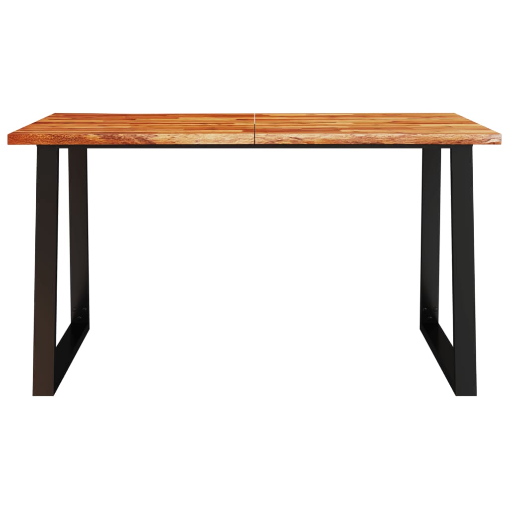 vidaXL Mesa de jantar c/ bordas vivas 140x80x75 cm acácia maciça