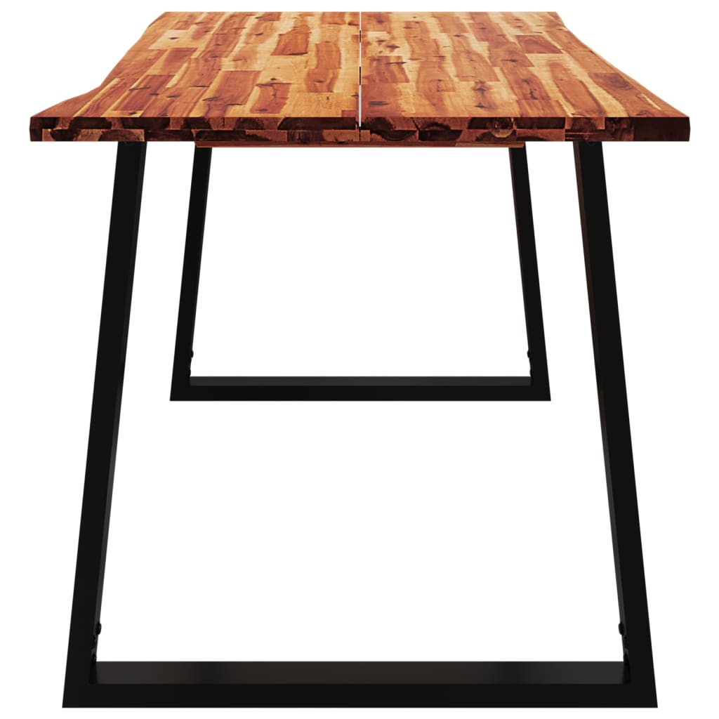 vidaXL Mesa de jantar c/ bordas vivas 140x80x75 cm acácia maciça