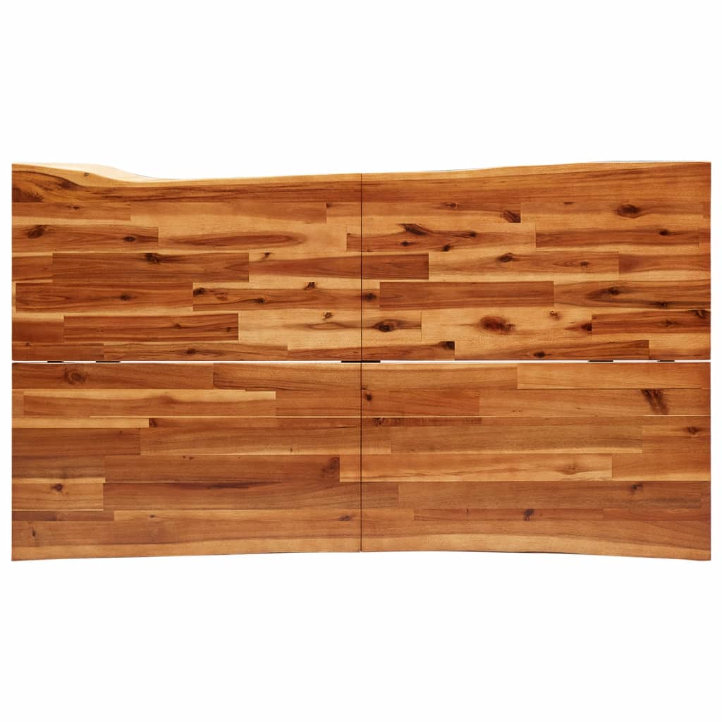 vidaXL Mesa de jantar c/ bordas vivas 140x80x75 cm acácia maciça