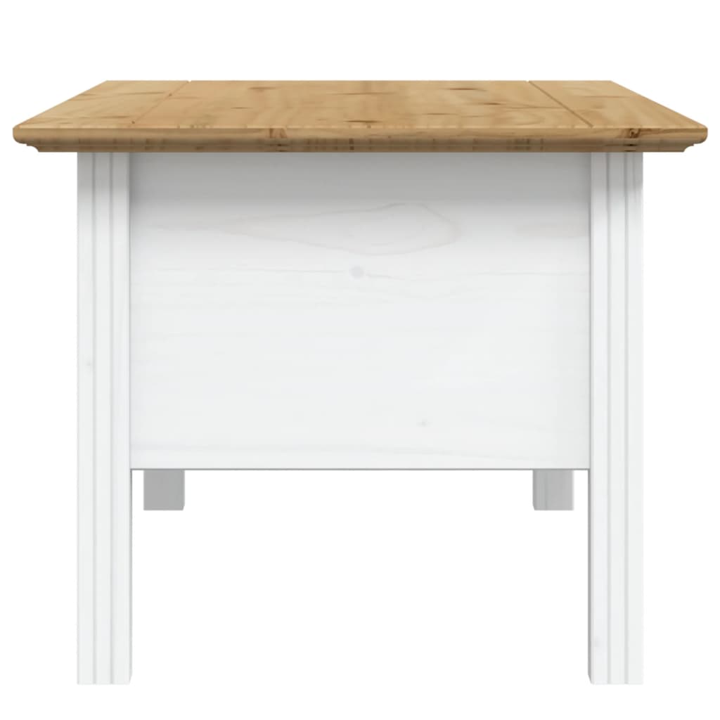 vidaXL Mesa de centro BODO 100x55x45 cm pinho maciço branco/castanho