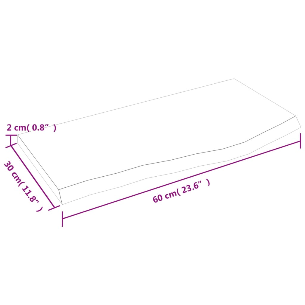 vidaXL Prateleira de parede 60x30x2cm carvalho tratado castanho-escuro