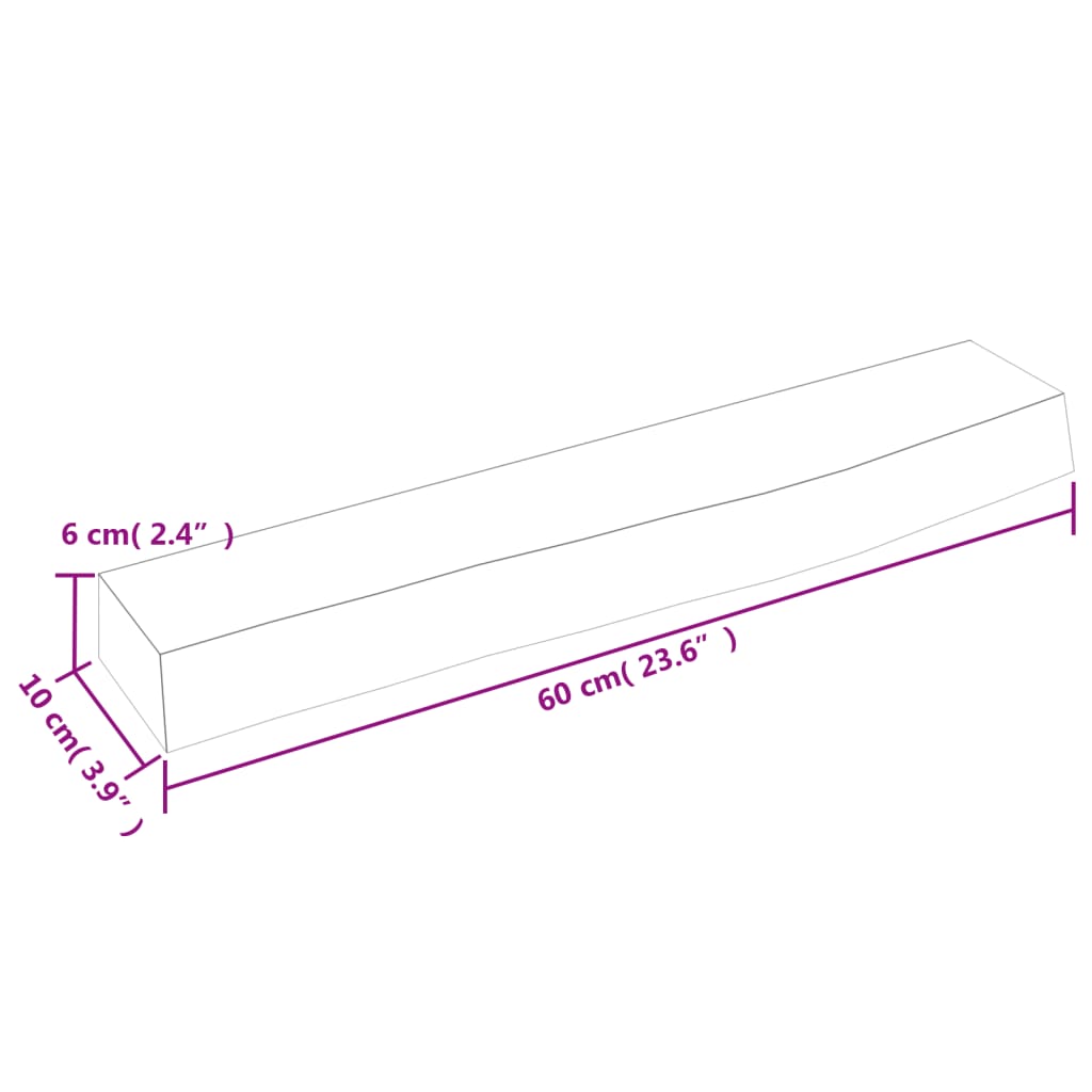 vidaXL Prateleira de parede 60x10x6 cm carvalho tratado castanho-claro