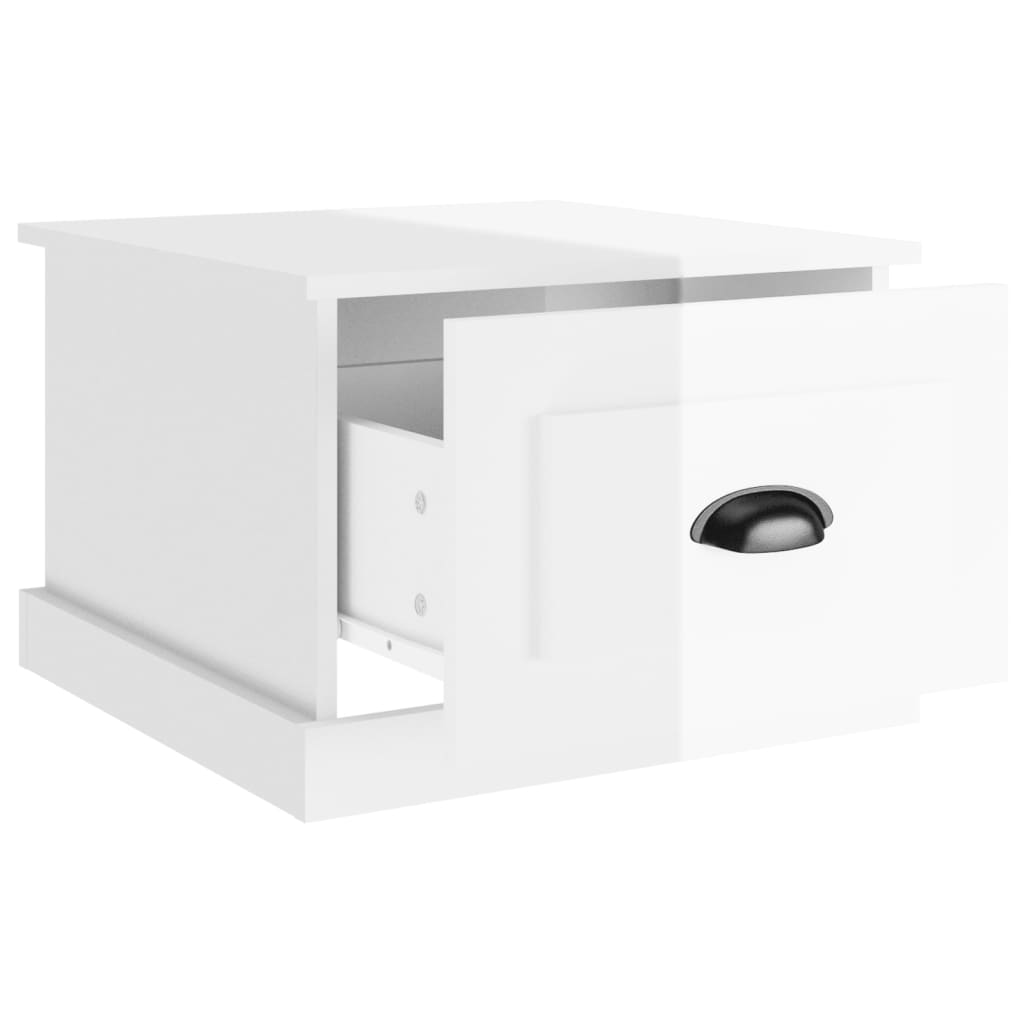 vidaXL Mesa de centro 50x50x35 cm derivados madeira branco brilhante