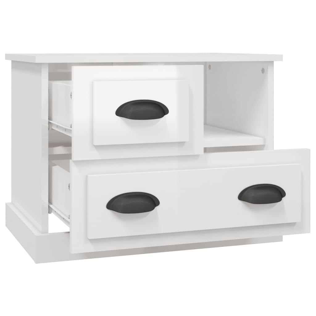 vidaXL Mesa de cabeceira 60x39x45 cm branco brilhante