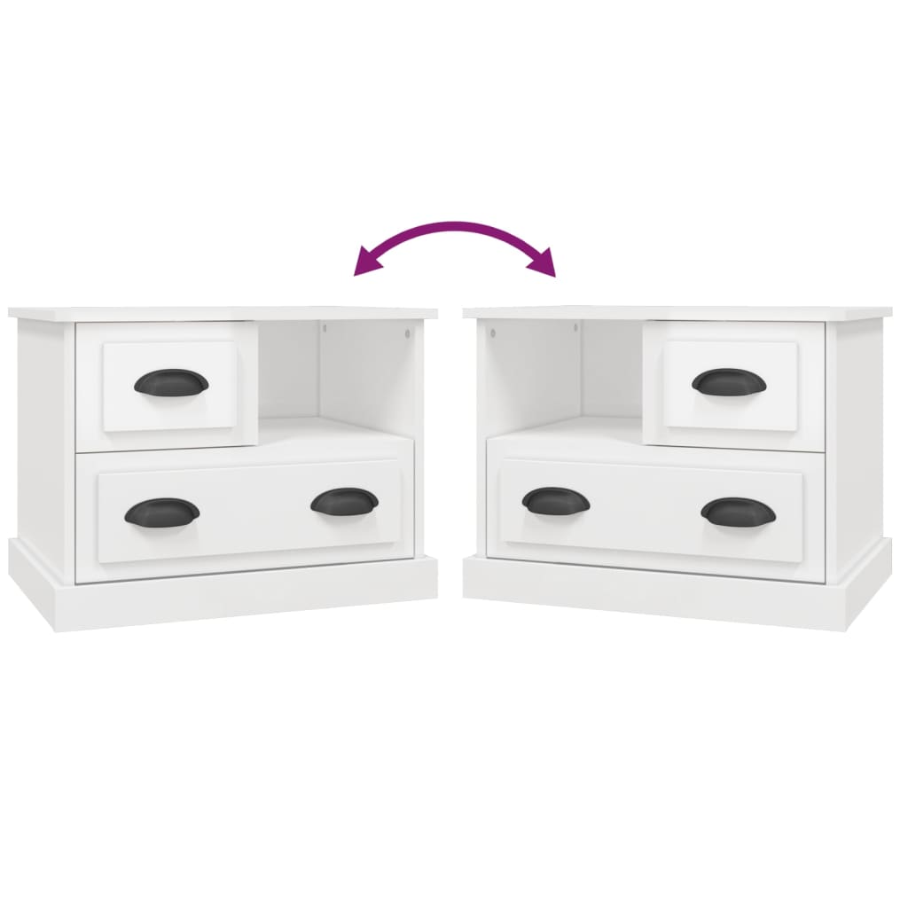 vidaXL Mesa de cabeceira 60x39x45 cm branco brilhante