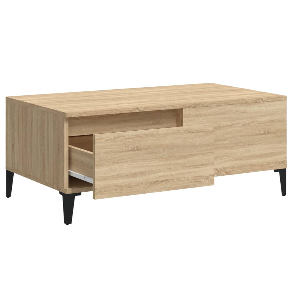 vidaXL Mesa de centro 90x50x36,5 cm derivados madeira carvalho sonoma