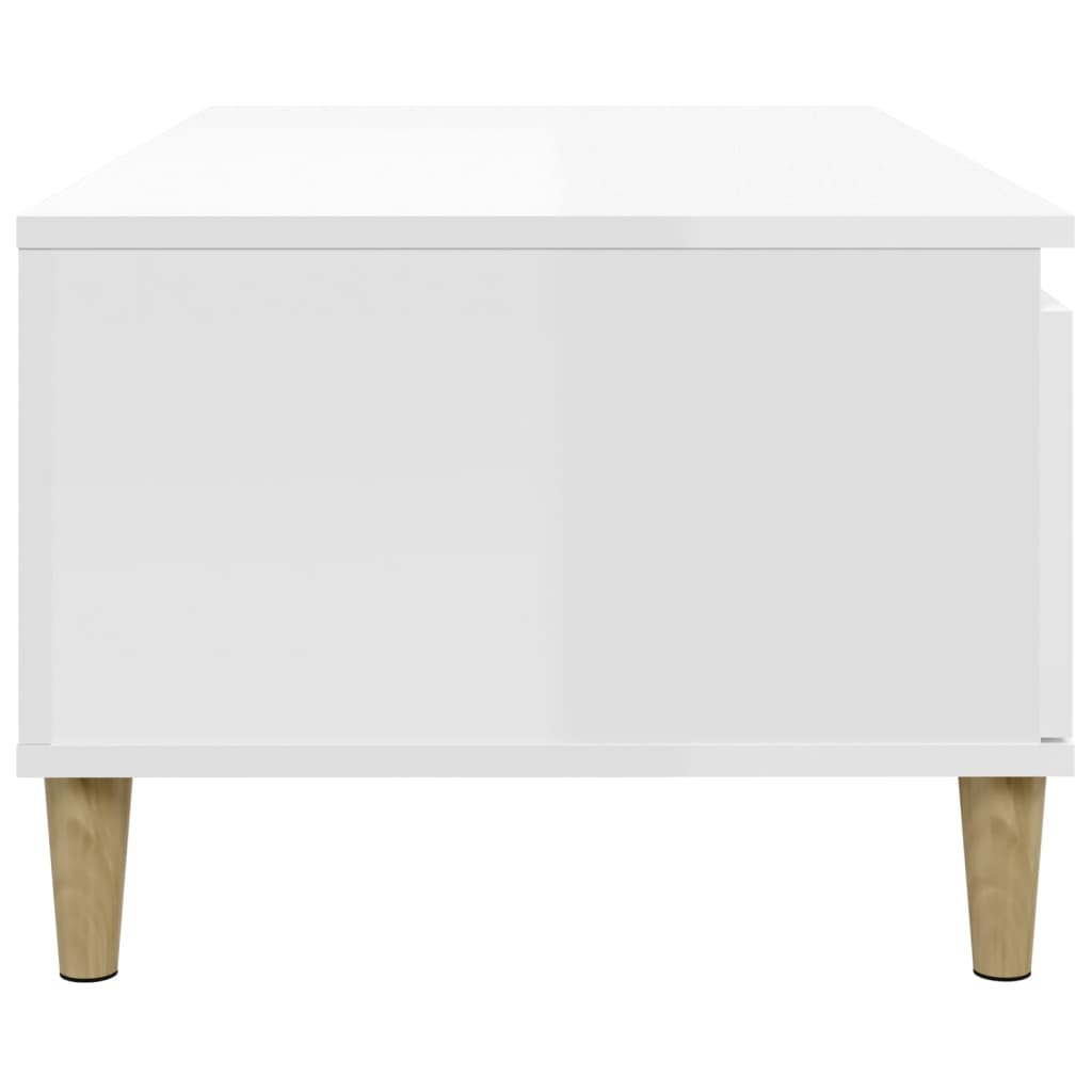 vidaXL Mesa de centro 90x50x36,5 cm derivados madeira branco brilhante