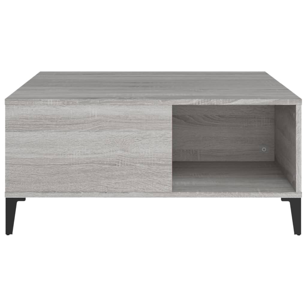 vidaXL Mesa de centro 80x80x36,5 cm derivados madeira cinzento sonoma