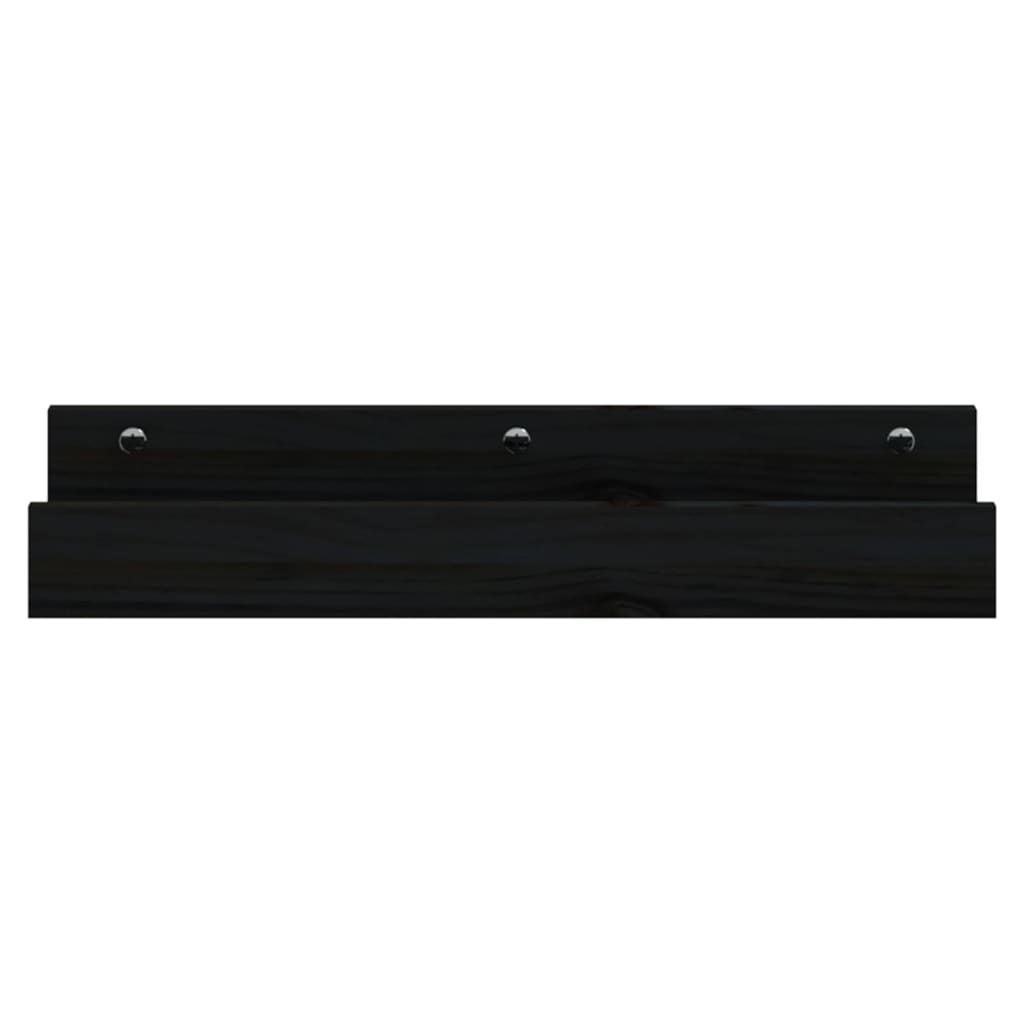 vidaXL Prateleiras de parede 2 pcs 50x12x9 cm pinho maciço preto