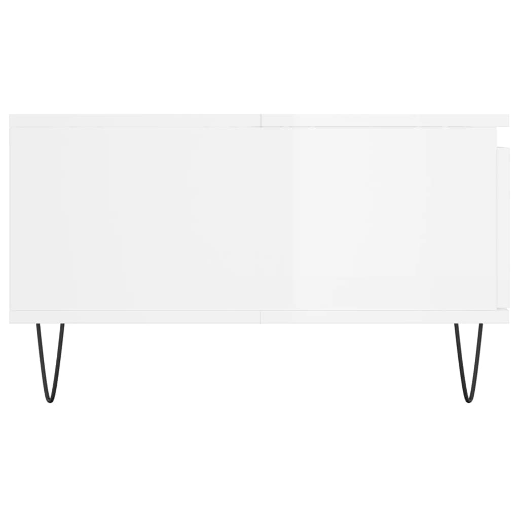 vidaXL Mesa de centro 90x60x35cm derivados de madeira branco brilhante