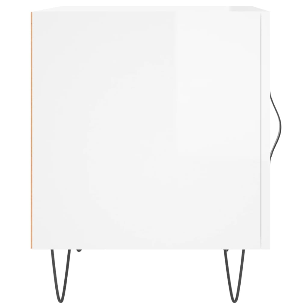 vidaXL Mesa de cabeceira 40x40x50cm derivados madeira branco brilhante