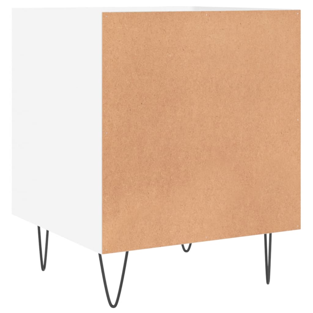 vidaXL Mesa de cabeceira 40x40x50cm derivados madeira branco brilhante