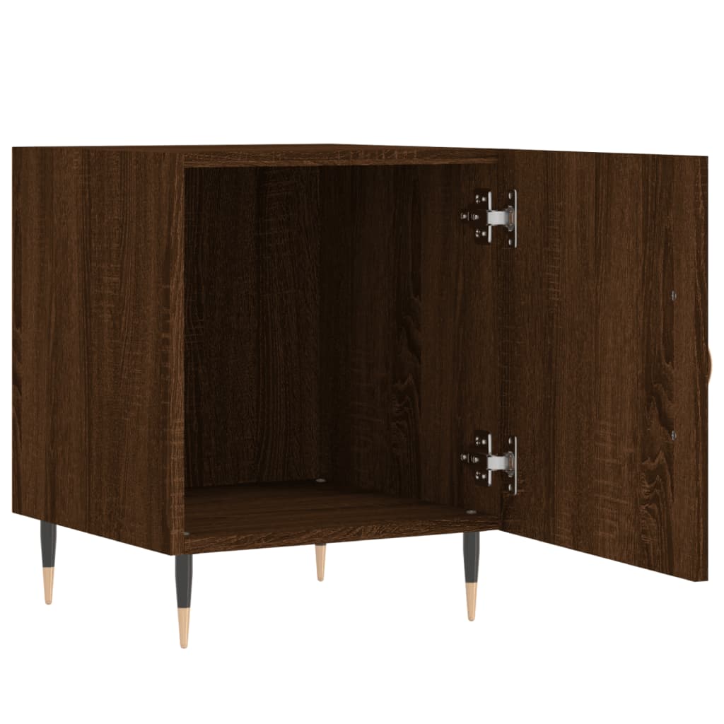 vidaXL Mesa cabeceira 2pcs 40x40x50cm deriv. madeira carvalho castanho