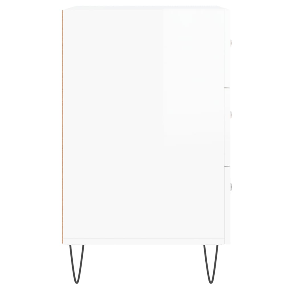 vidaXL Mesa de cabeceira 40x40x66cm derivados madeira branco brilhante