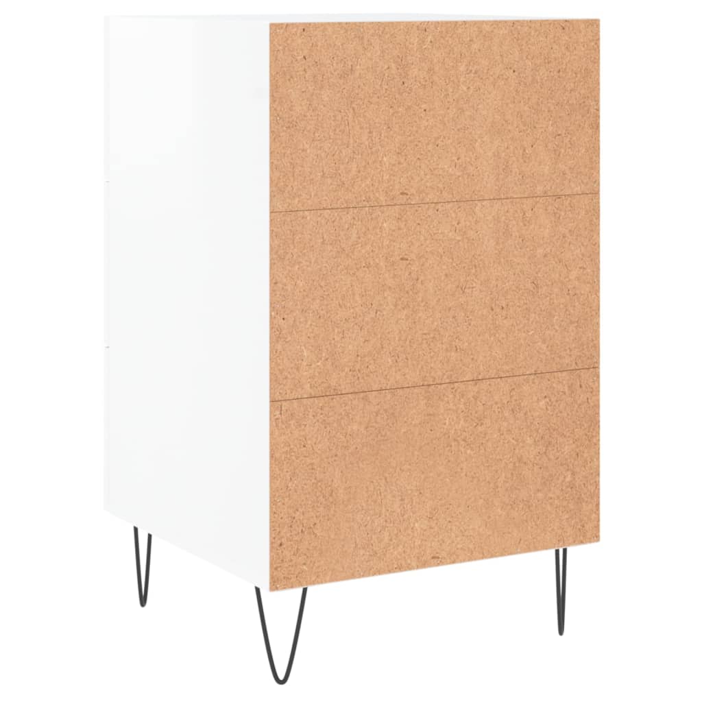 vidaXL Mesa de cabeceira 40x40x66cm derivados madeira branco brilhante