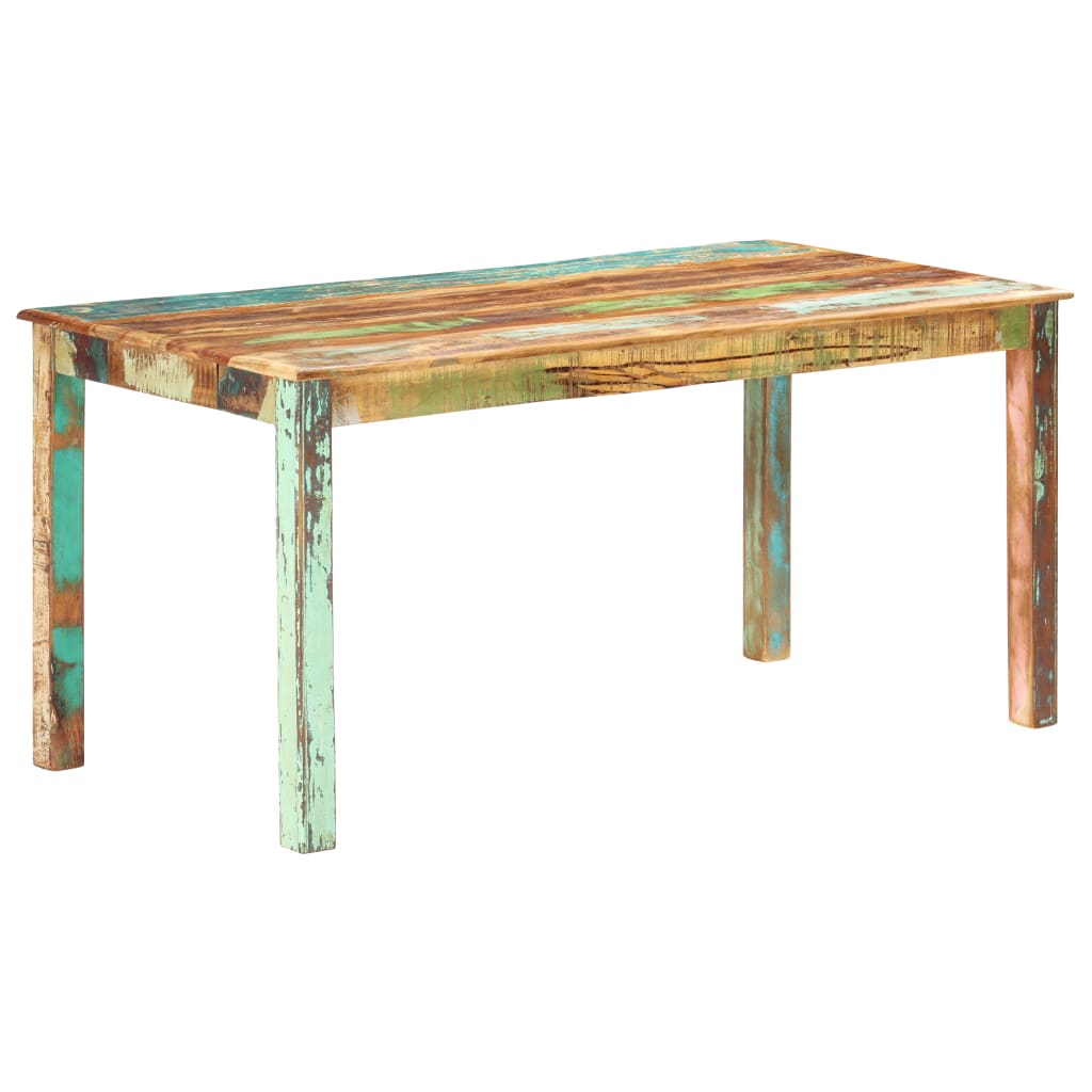 vidaXL Mesa de jantar 160x80x76 cm madeira recuperada maciça