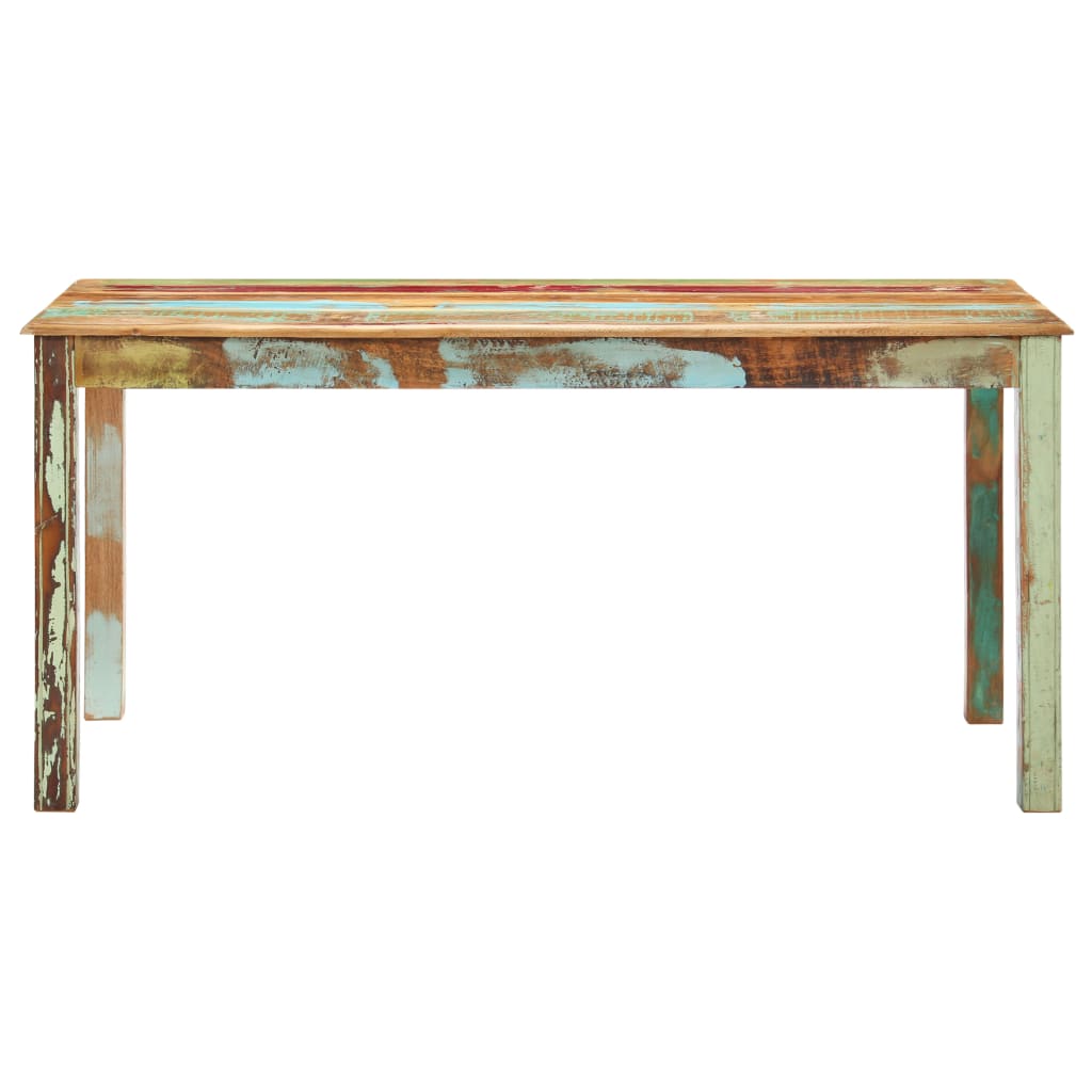 vidaXL Mesa de jantar 160x80x76 cm madeira recuperada maciça