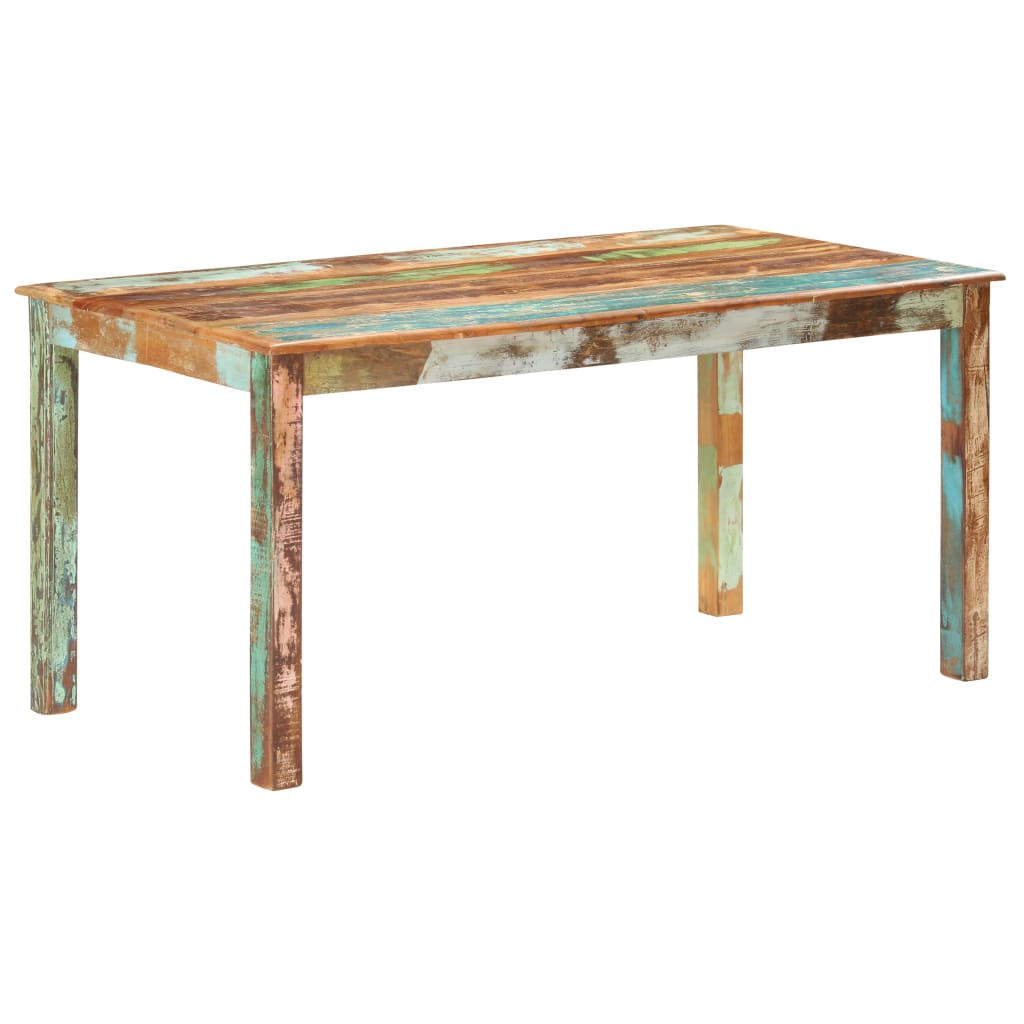 vidaXL Mesa de jantar 160x80x76 cm madeira recuperada maciça