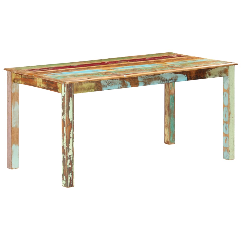 vidaXL Mesa de jantar 160x80x76 cm madeira recuperada maciça