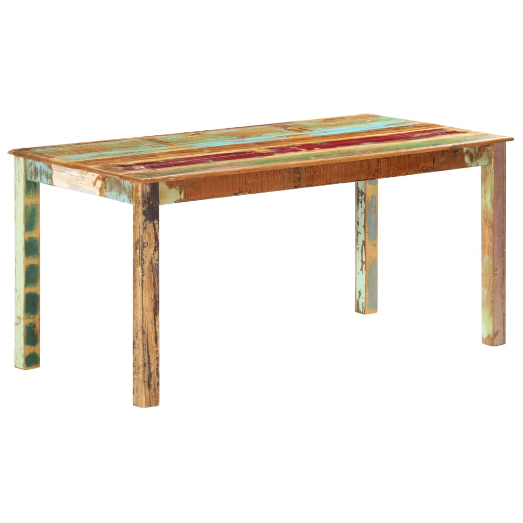 vidaXL Mesa de jantar 160x80x76 cm madeira recuperada maciça