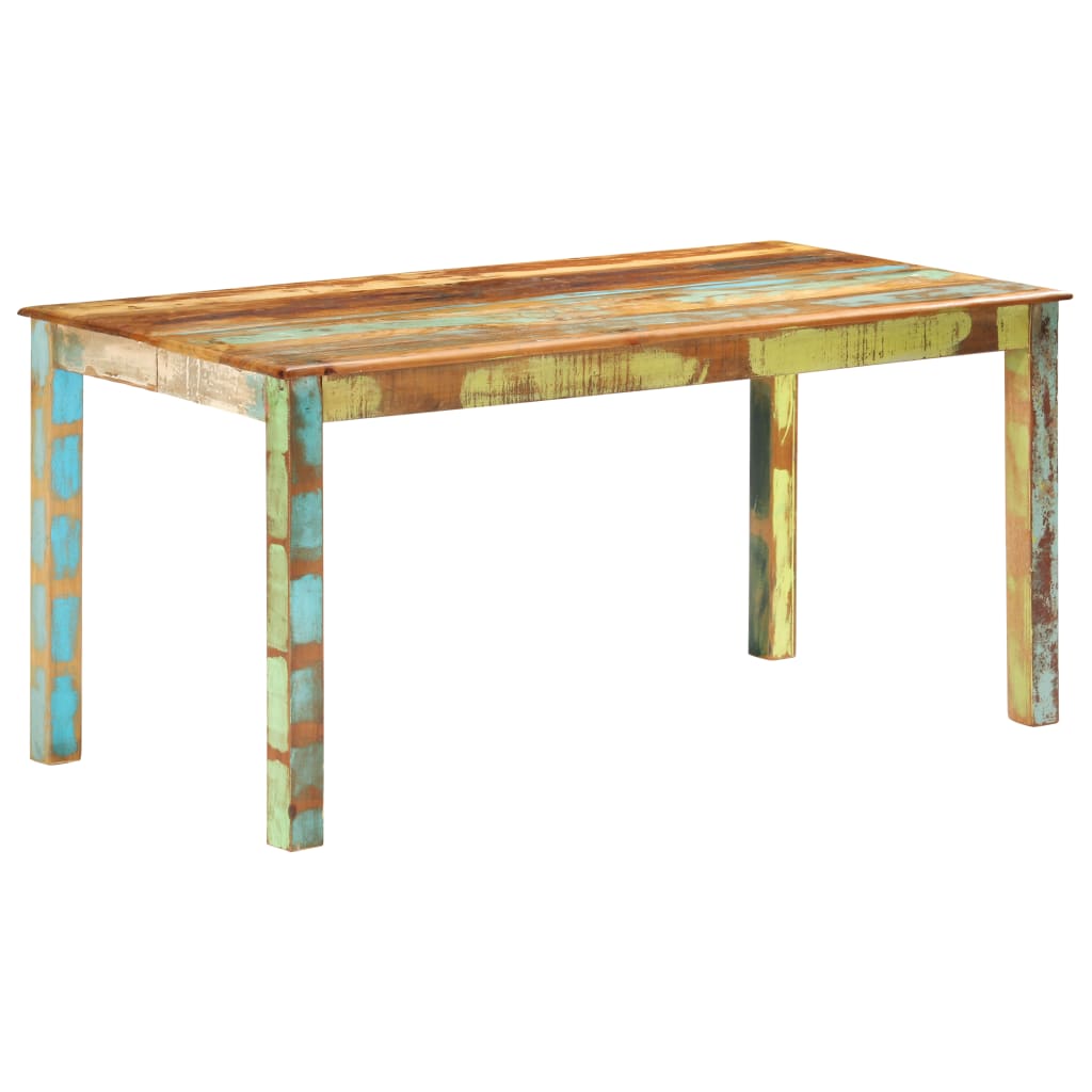 vidaXL Mesa de jantar 160x80x76 cm madeira recuperada maciça