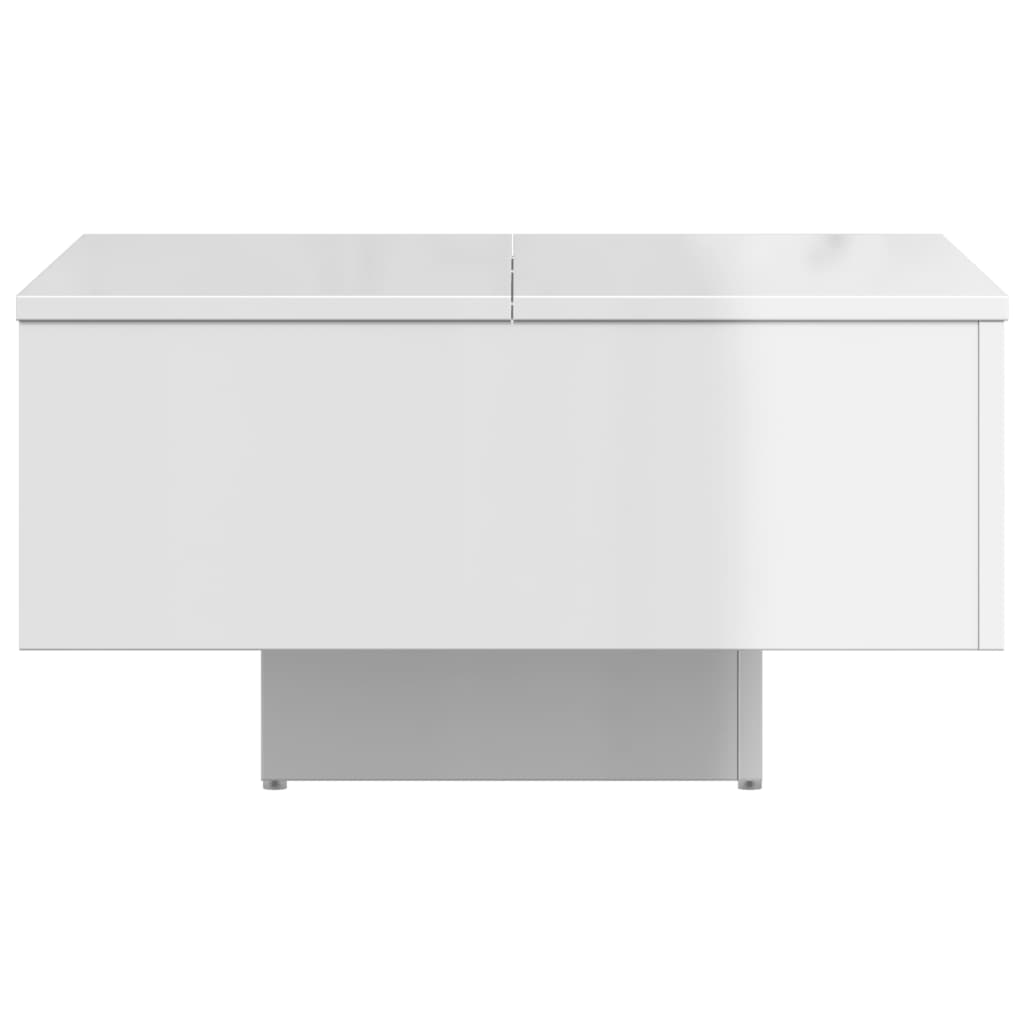 vidaXL Mesa de centro 60x60x31,5 cm contraplacado branco brilhante