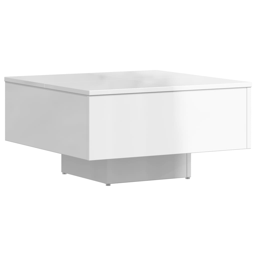 vidaXL Mesa de centro 60x60x31,5 cm contraplacado branco brilhante