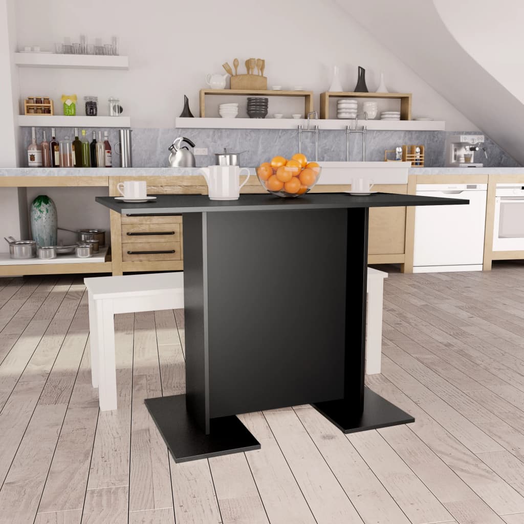 vidaXL Mesa de jantar 110x60x75 cm contraplacado preto