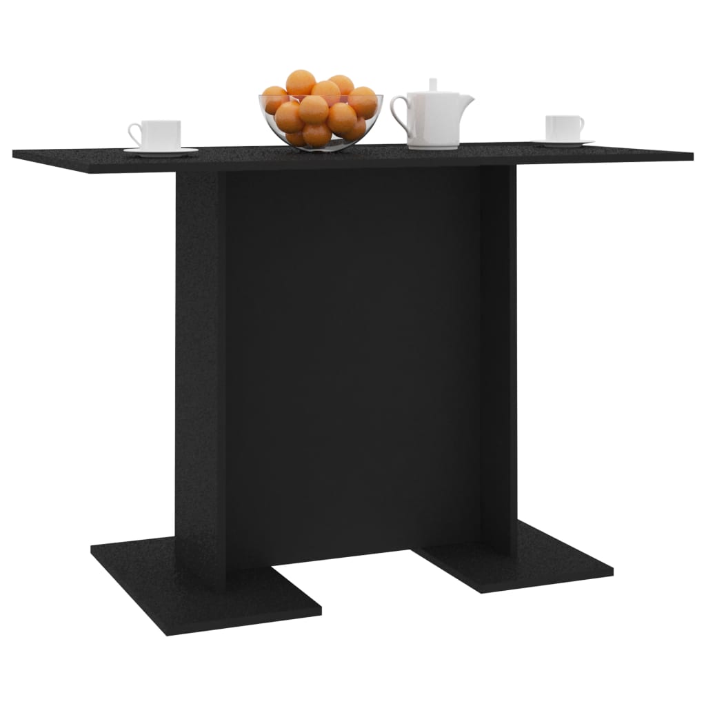 vidaXL Mesa de jantar 110x60x75 cm contraplacado preto