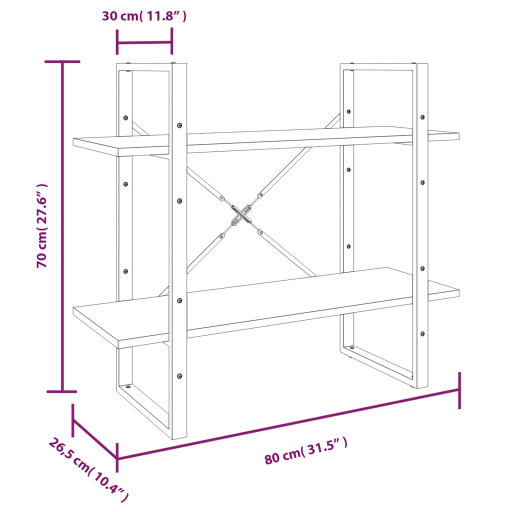 vidaXL Estante 5 prat. 80x30x175 cm derivados madeira cinzento sonoma