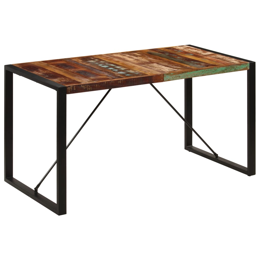 vidaXL Mesa de jantar 140x70x75 cm madeira recuperada maciça