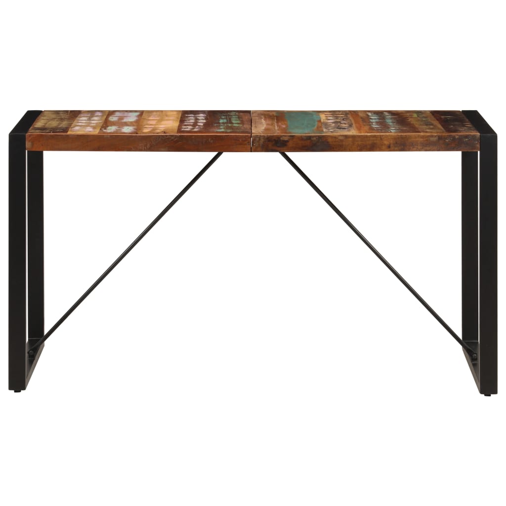 vidaXL Mesa de jantar 140x70x75 cm madeira recuperada maciça