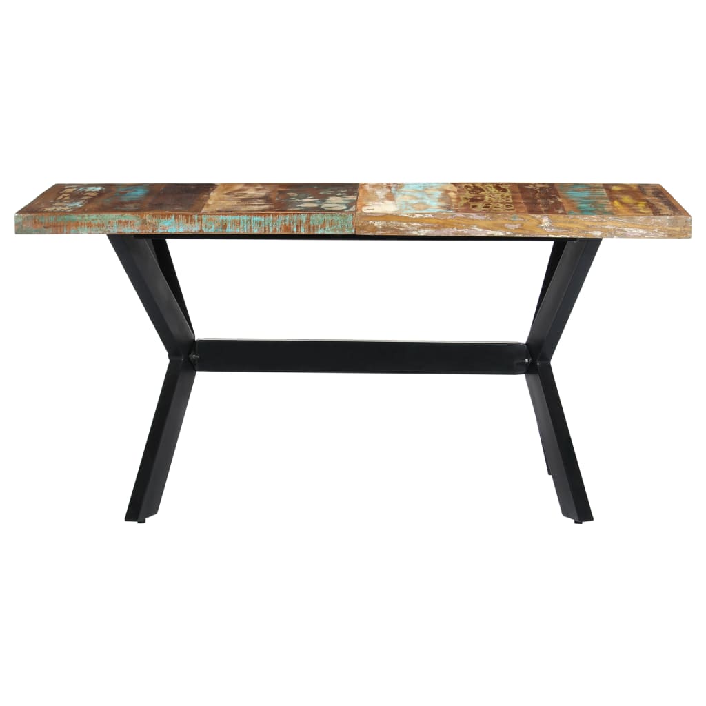 vidaXL Mesa de jantar 160x80x75 cm madeira recuperada maciça