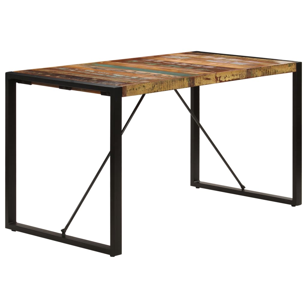 vidaXL Mesa de jantar 140x70x75 cm madeira recuperada maciça