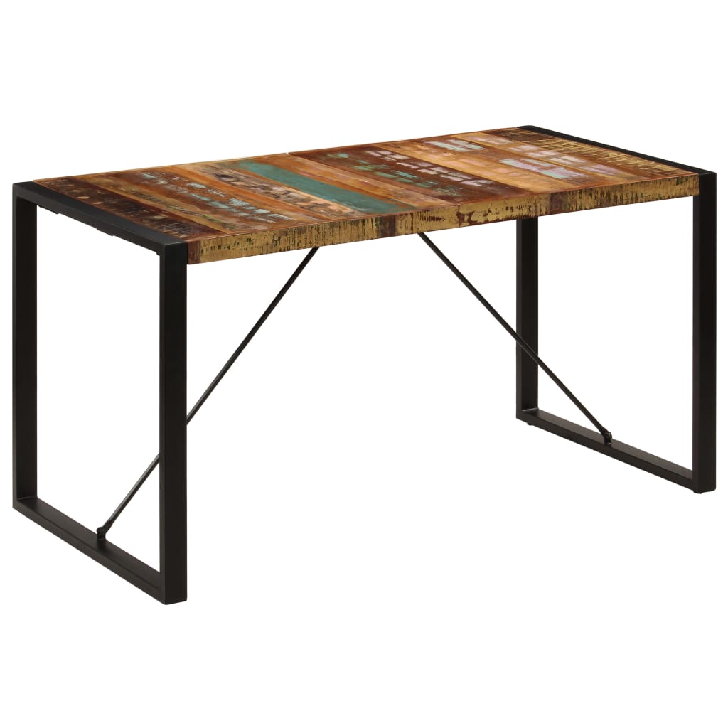 vidaXL Mesa de jantar 140x70x75 cm madeira recuperada maciça